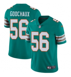 Youth Nike Miami Dolphins #56 Davon Godchaux Aqua Green Alternate Vapor Untouchable Elite Player NFL Jersey