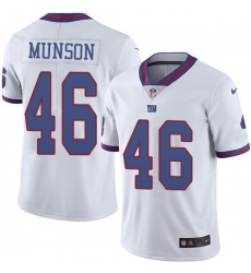 Men's Nike New York Giants #46 Calvin Munson Limited White Rush Vapor Untouchable NFL Jersey