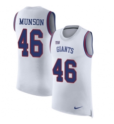 Men's Nike New York Giants #46 Calvin Munson White Rush Player Name & Number Tank Top NFL Jersey