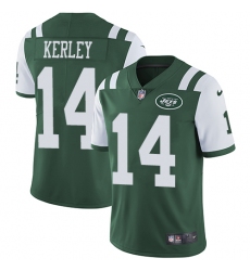 Men's Nike New York Jets #14 Jeremy Kerley Green Team Color Vapor Untouchable Limited Player NFL Jersey