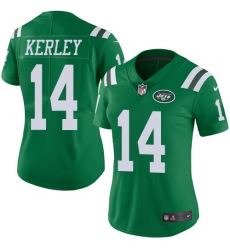 Women's Nike New York Jets #14 Jeremy Kerley Limited Green Rush Vapor Untouchable NFL Jersey