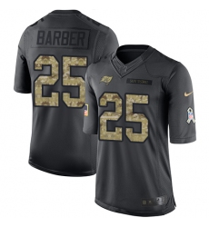 Men's Nike Tampa Bay Buccaneers #25 Peyton Barber Limited Black 2016 Salute to Service NFL Jersey