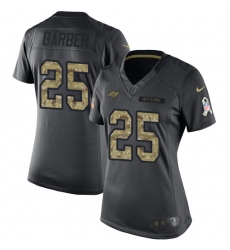 Women's Nike Tampa Bay Buccaneers #25 Peyton Barber Limited Black 2016 Salute to Service NFL Jersey