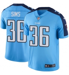 Men's Nike Tennessee Titans #36 LeShaun Sims Light Blue Team Color Vapor Untouchable Limited Player NFL Jersey