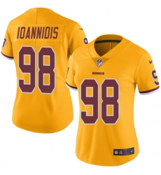 Women's Nike Washington Redskins #98 Matthew Ioannidis Limited Gold Rush Vapor Untouchable NFL Jersey