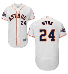 Men's Majestic Houston Astros #24 Jimmy Wynn Authentic White Home 2017 World Series Champions Flex Base MLB Jersey