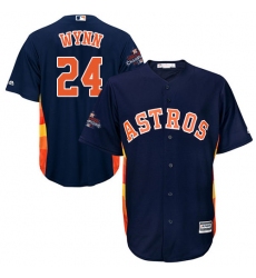 Men's Majestic Houston Astros #24 Jimmy Wynn Replica Navy Blue Alternate 2017 World Series Champions Cool Base MLB Jersey