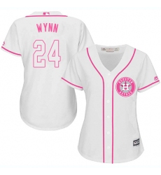 Women's Majestic Houston Astros #24 Jimmy Wynn Replica White Fashion Cool Base MLB Jersey