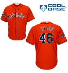 Men's Majestic Houston Astros #46 Francisco Liriano Replica Orange Alternate 2017 World Series Champions Cool Base MLB Jersey