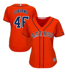 Women's Majestic Houston Astros #46 Francisco Liriano Replica Orange Alternate Cool Base MLB Jersey