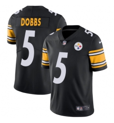 Men's Nike Pittsburgh Steelers #5 Joshua Dobbs Black Team Color Vapor Untouchable Limited Player NFL Jersey