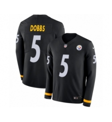 Men's Nike Pittsburgh Steelers #5 Joshua Dobbs Limited Black Therma Long Sleeve NFL Jersey