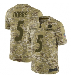 Men's Nike Pittsburgh Steelers #5 Joshua Dobbs Limited Camo 2018 Salute to Service NFL Jersey