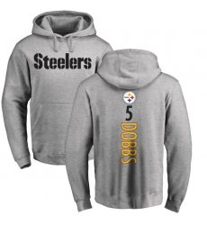 NFL Nike Pittsburgh Steelers #5 Joshua Dobbs Ash Backer Pullover Hoodie