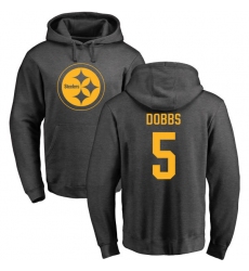 NFL Nike Pittsburgh Steelers #5 Joshua Dobbs Ash One Color Pullover Hoodie