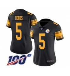 Women's Pittsburgh Steelers #5 Joshua Dobbs Limited Black Rush Vapor Untouchable 100th Season Football Jersey