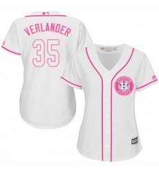 Women's Majestic Houston Astros #35 Justin Verlander Replica White Fashion Cool Base MLB Jersey