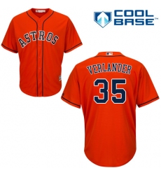 Youth Majestic Houston Astros #35 Justin Verlander Replica Orange Alternate Cool Base MLB Jersey