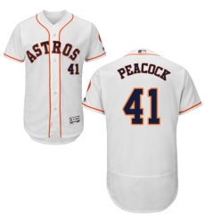 Men's Majestic Houston Astros #41 Brad Peacock White Flexbase Authentic Collection MLB Jersey