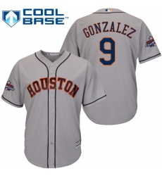 Youth Majestic Houston Astros #9 Marwin Gonzalez Replica Grey Road 2017 World Series Champions Cool Base MLB Jersey