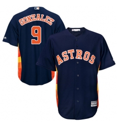 Youth Majestic Houston Astros #9 Marwin Gonzalez Replica Navy Blue Alternate Cool Base MLB Jersey