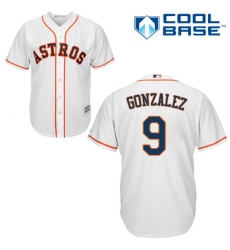Youth Majestic Houston Astros #9 Marwin Gonzalez Replica White Home Cool Base MLB Jersey