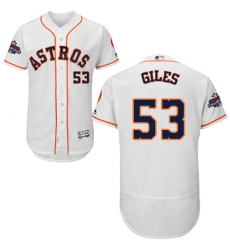 Men's Majestic Houston Astros #53 Ken Giles Authentic White Home 2017 World Series Champions Flex Base MLB Jersey