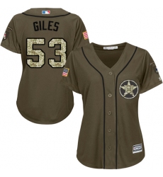 Women's Majestic Houston Astros #53 Ken Giles Replica Green Salute to Service MLB Jersey