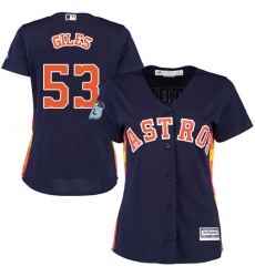 Women's Majestic Houston Astros #53 Ken Giles Replica Navy Blue Alternate Cool Base MLB Jersey