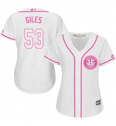 Women's Majestic Houston Astros #53 Ken Giles Replica White Fashion Cool Base MLB Jersey