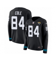 Women's Nike Jacksonville Jaguars #84 Keelan Cole Limited Black Therma Long Sleeve NFL Jersey