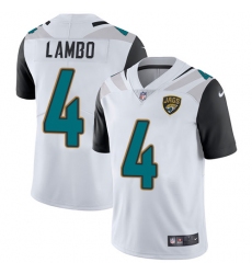 Youth Nike Jacksonville Jaguars #4 Josh Lambo White Vapor Untouchable Limited Player NFL Jersey