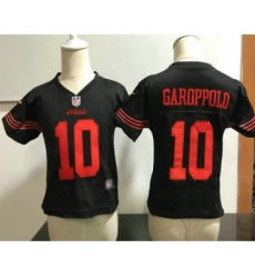 Toddler San Francisco 49ers #10 Jimmy Garoppolo Black Alternate Stitched NFL Nike Game Jersey