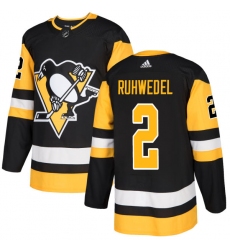 Men's Adidas Pittsburgh Penguins #2 Chad Ruhwedel Premier Black Home NHL Jersey