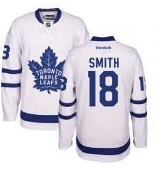 Women's Reebok Toronto Maple Leafs #18 Ben Smith Authentic White Away NHL Jersey