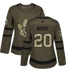 Women's Adidas Toronto Maple Leafs #20 Dominic Moore Authentic Green Salute to Service NHL Jersey