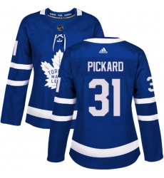 Women's Adidas Toronto Maple Leafs #31 Calvin Pickard Authentic Royal Blue Home NHL Jersey