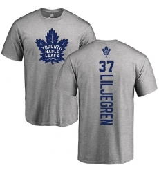 NHL Adidas Toronto Maple Leafs #37 Timothy Liljegren Ash Backer T-Shirt