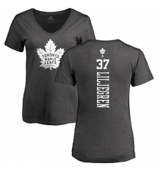 NHL Women's Adidas Toronto Maple Leafs #37 Timothy Liljegren Charcoal One Color Backer T-Shirt