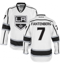 Men's Reebok Los Angeles Kings #7 Oscar Fantenberg Authentic White Away NHL Jersey