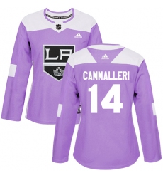 Women's Adidas Los Angeles Kings #14 Mike Cammalleri Authentic Purple Fights Cancer Practice NHL Jersey