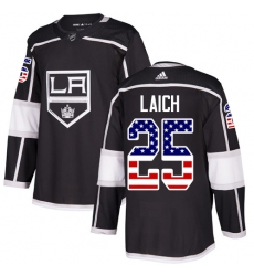 Men's Adidas Los Angeles Kings #25 Brooks Laich Authentic Black USA Flag Fashion NHL Jersey