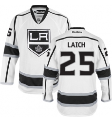 Women's Reebok Los Angeles Kings #25 Brooks Laich Authentic White Away NHL Jersey