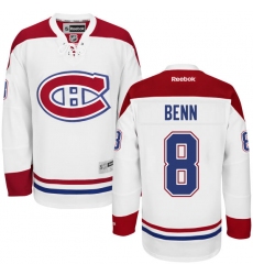 Women's Reebok Montreal Canadiens #8 Jordie Benn Authentic White Away NHL Jersey