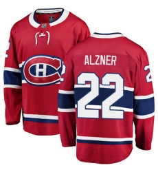 Men's Montreal Canadiens #22 Karl Alzner Authentic Red Home Fanatics Branded Breakaway NHL Jersey