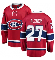 Youth Montreal Canadiens #27 Karl Alzner Authentic Red Home Fanatics Branded Breakaway NHL Jersey