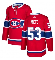 Men's Adidas Montreal Canadiens #53 Victor Mete Authentic Red Home NHL Jersey