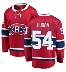 Men's Montreal Canadiens #54 Charles Hudon Authentic Red Home Fanatics Branded Breakaway NHL Jersey