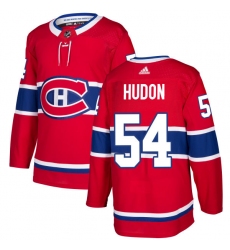 Youth Adidas Montreal Canadiens #54 Charles Hudon Authentic Red Home NHL Jersey