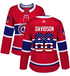 Women's Adidas Montreal Canadiens #88 Brandon Davidson Authentic Red USA Flag Fashion NHL Jersey